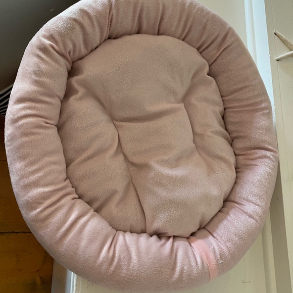 blush pink dog bed